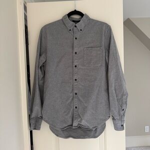 Men's Gray Button-Up Flannel Shirt